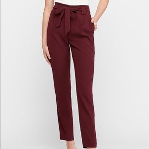Express Maroon Tie Waist Pants